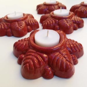 portacandela ceramica rossa