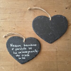 Lavagna a cuore con scritta personalizzata